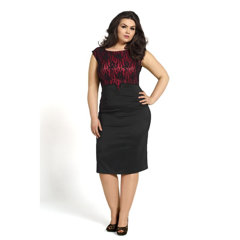 Rochie eleganta lungime medie cu dantela decorativa Kartes